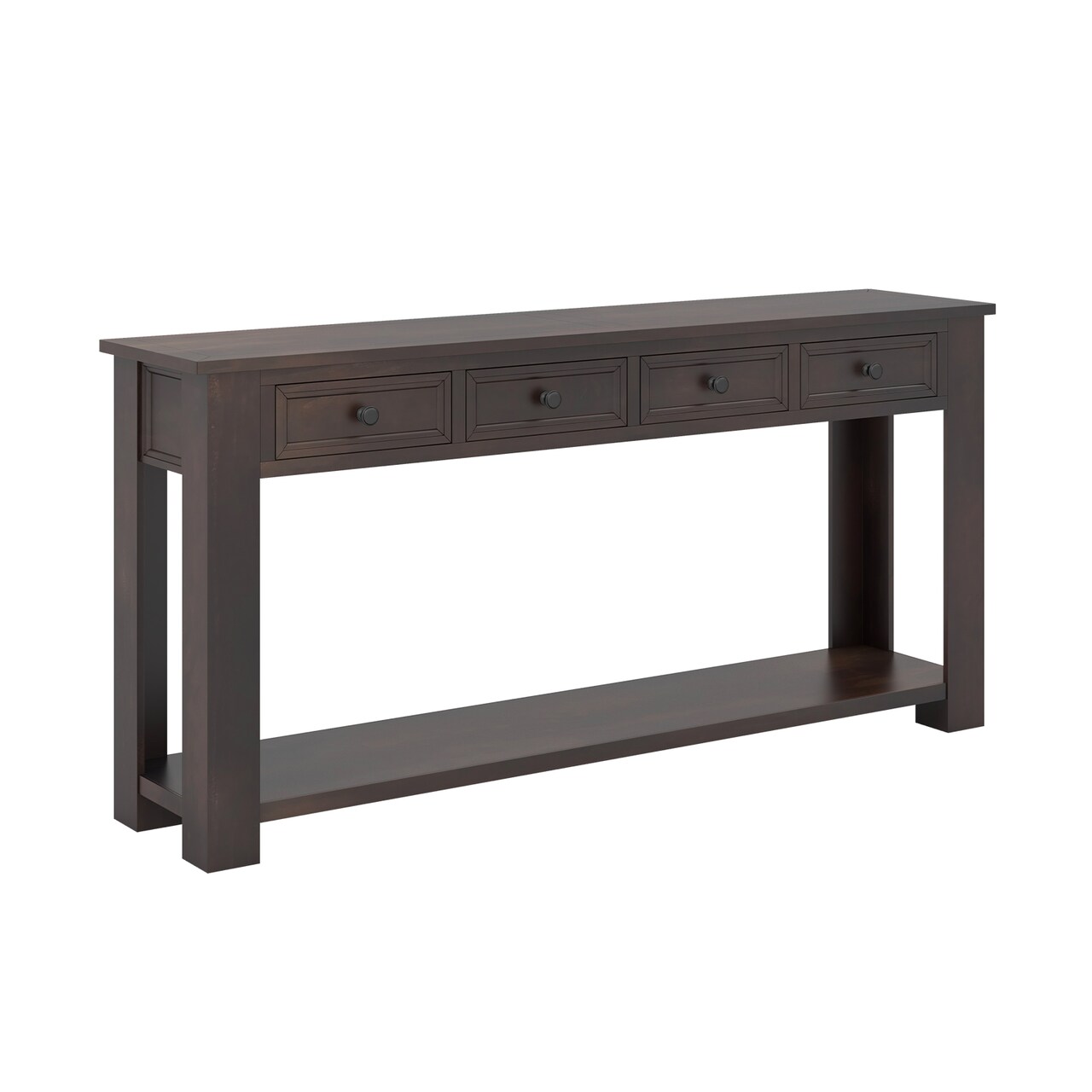 Farmhouse Style 63" Entryway Table with Drawers and Lower Shelf